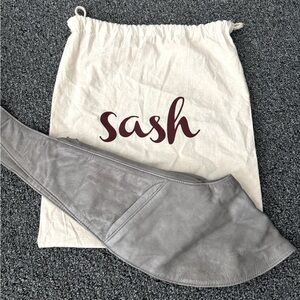 Sash Bag Genuine Leather Cross Body Gray EXCELLENT Condition